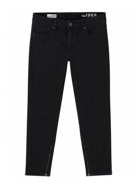 Gap 1969 Black Legging Jeans With Ankle Zippers Petite 28/6P